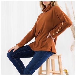 33 Boho Buttoned Long Sleeve Cowl Neck Top!